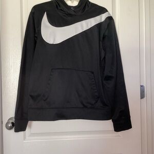 Nike Black Dri-FIT Pullover Hoodie with White Logo